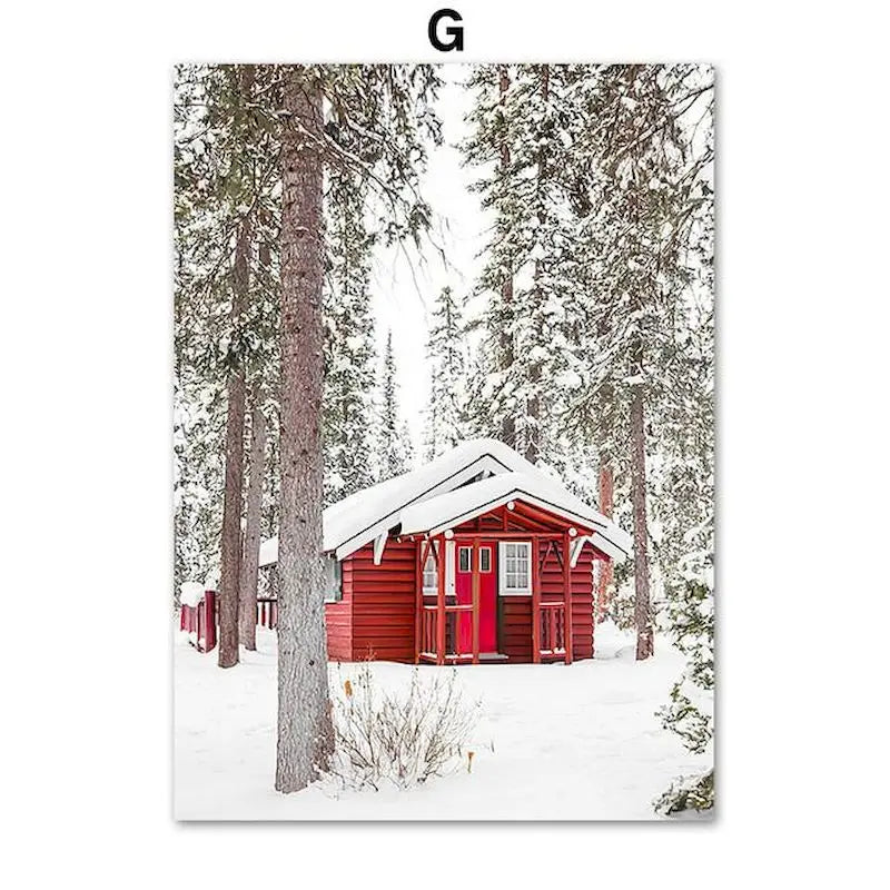 GATYZTORY 40×50cm Red House Winter Landscape Paint by Numbers Kit