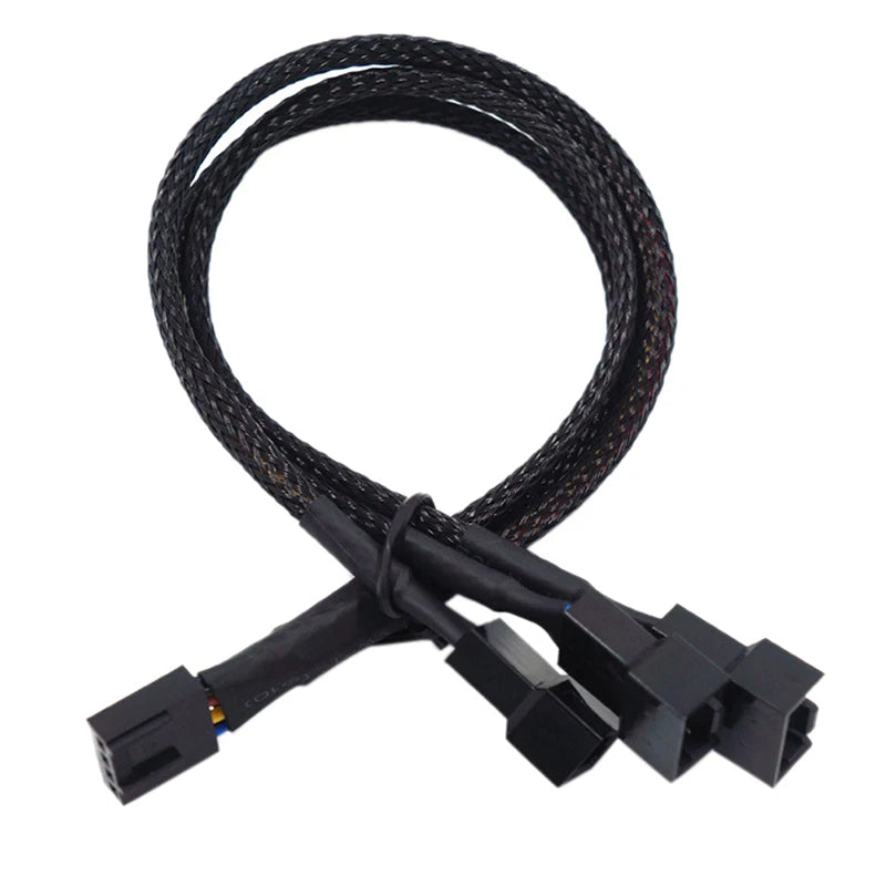New 4 Pin Pwm Fan Cable 1 To 4/3/2/1 Ways Splitter Black Sleeved 27cm Extension Cable Connector Pwm Extension Cables Peaceful Pleasures Health and Wellness 1 in 3