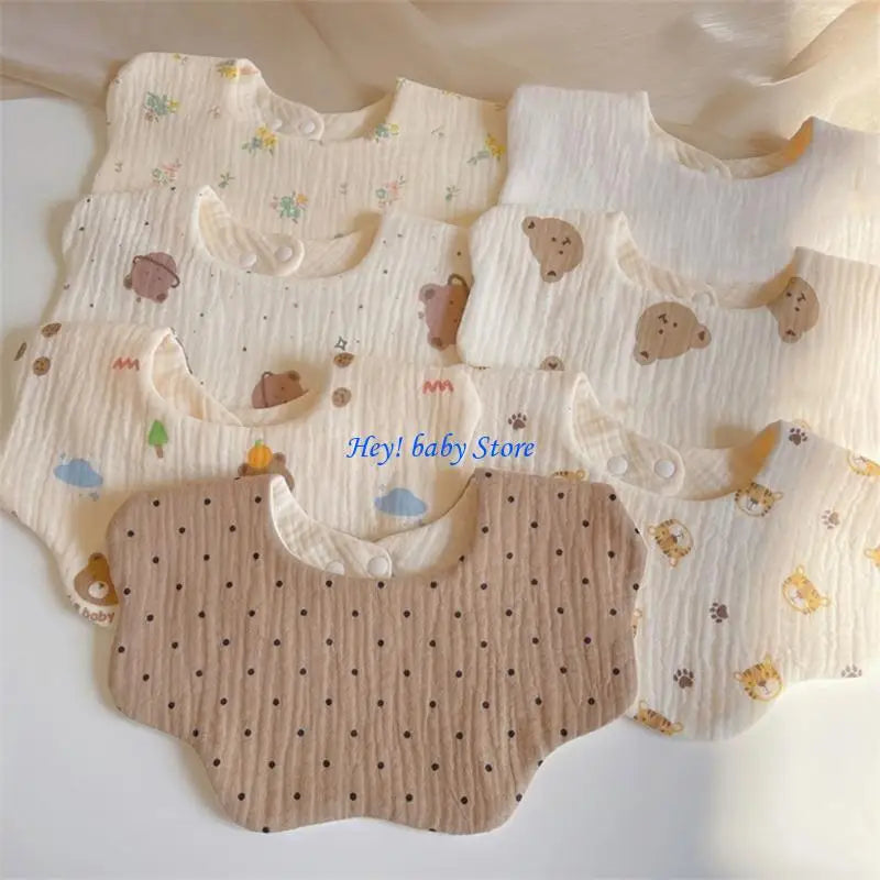 6-Layer Gauze Baby Drool Bib & Burp Cloth for 0–12 Months