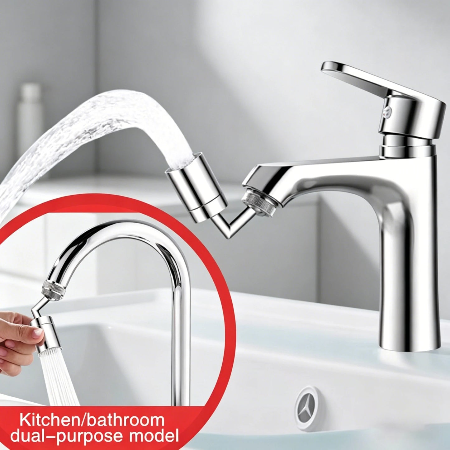 360° Swivel Faucet Aerator | Water-Saving Tap Spray Head