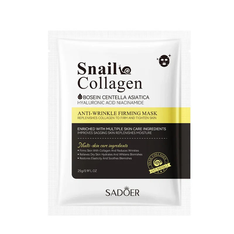 SADOER Snail Collagen Face Mask 5-Pack | Firming & Hydrating Sheet Face Mask Peaceful Pleasures Health and Wellness