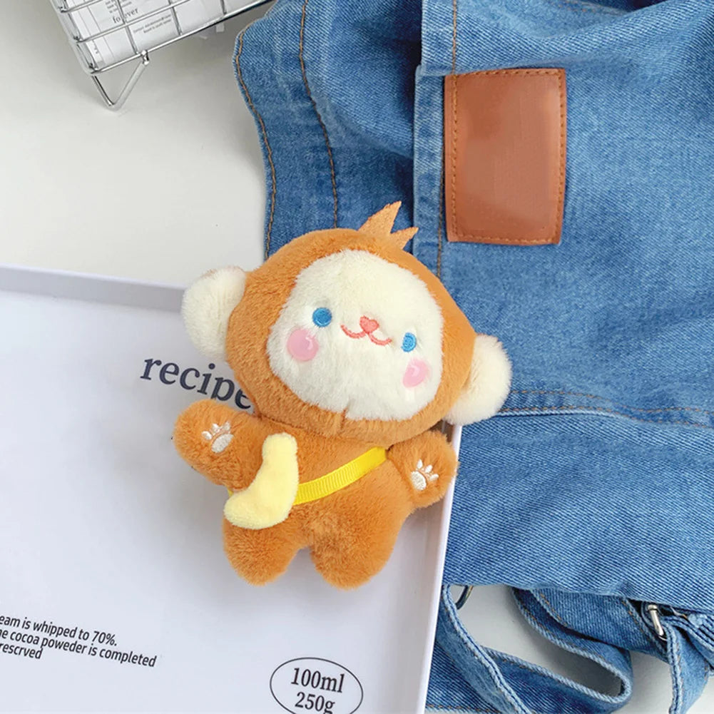 12cm Little Monkey Key Chain,Adorable Plush Charm Versatile Keychain Bag Charm For Kids Adults,Daily Use Handbag Decoration Peaceful Pleasures Health and Wellness