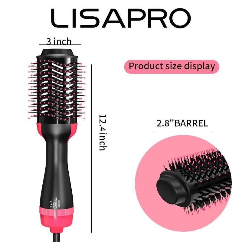 LISAPRO 3 IN 1 Hot Air Brush One-Step Hair Dryer And Volumizer Styler and Dryer Blow Dryer Brush Professional 1000W Hair Dryers Peaceful Pleasures Health and Wellness