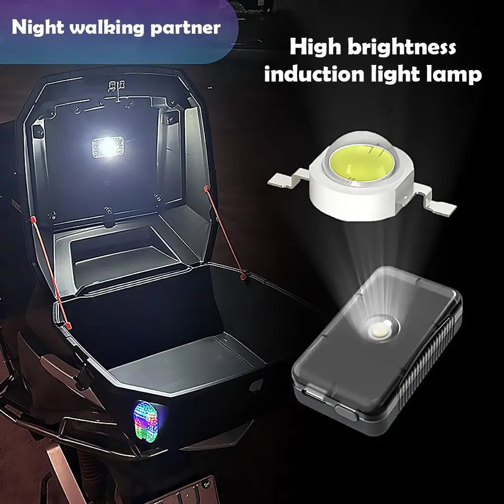 Motorcycle Locomotive Box Sensor Light LED Tail Box Anti-Collision Lamp Convenient Outdoor Fishing Camping Night Light Peaceful Pleasures Health and Wellness