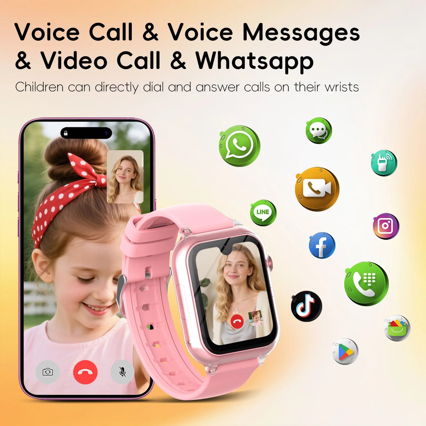KT38X4 Kids 4G Smart Watch | GPS, OLED Screen, SOS Alert