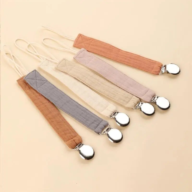 6-Pack Baby Pacifier Clips Cotton Soother Chain | Newborns