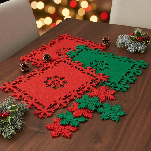 Felt Christmas placemats, coasters, hotel restaurants, family friendly placemats, Halloween felt placemats Peaceful Pleasures Health and Wellness