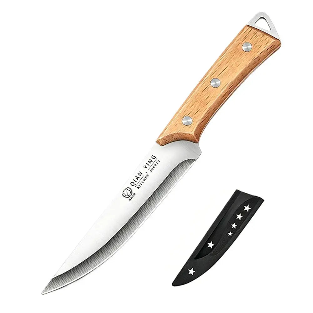 Professional Boning Knife | Stainless Steel & Wood Handle + Sheath