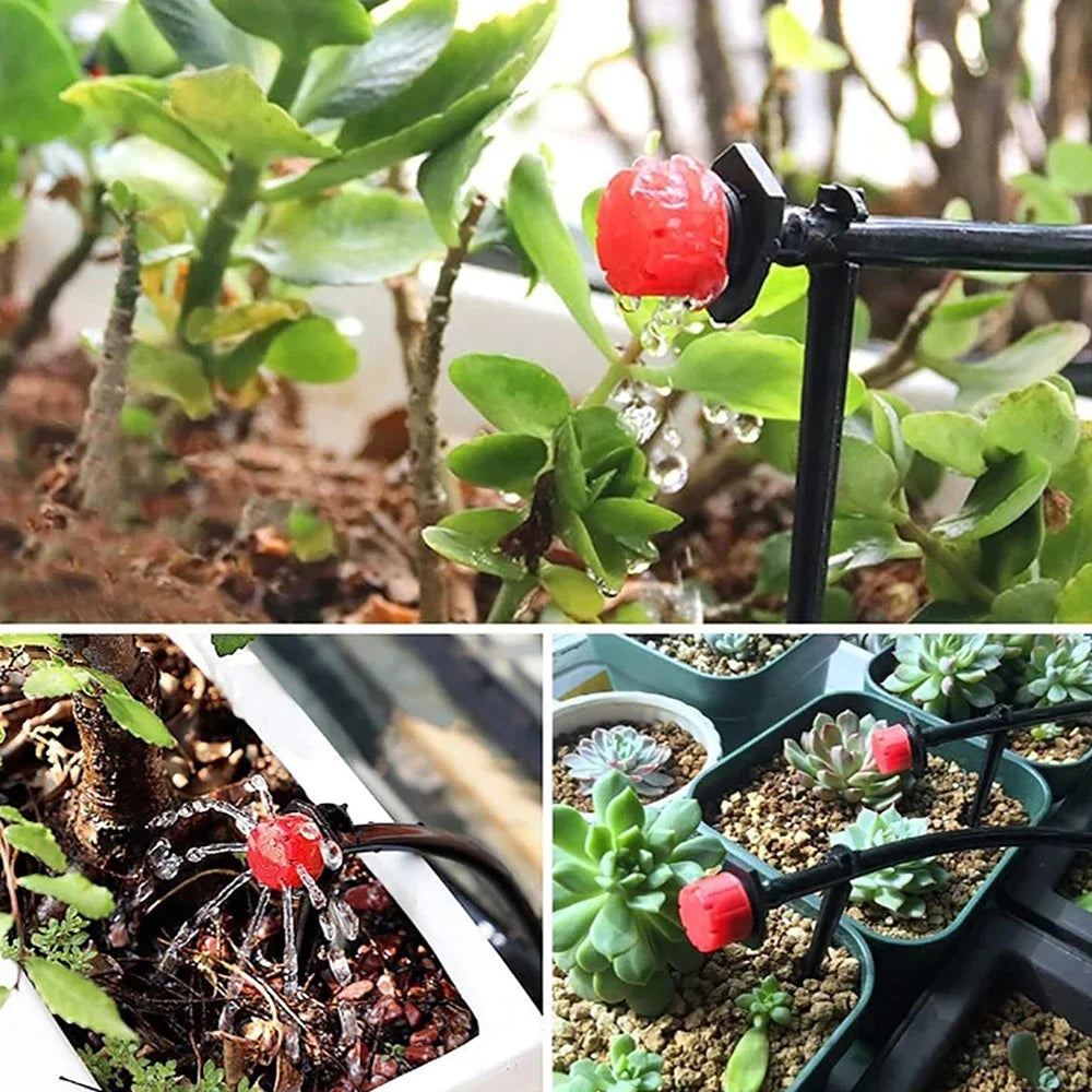 20M Garden Hose Micro Drip Irrigation System Portable Automatic Watering with Adjustable Drippers Misting Watering Kits Peaceful Pleasures Health and Wellness