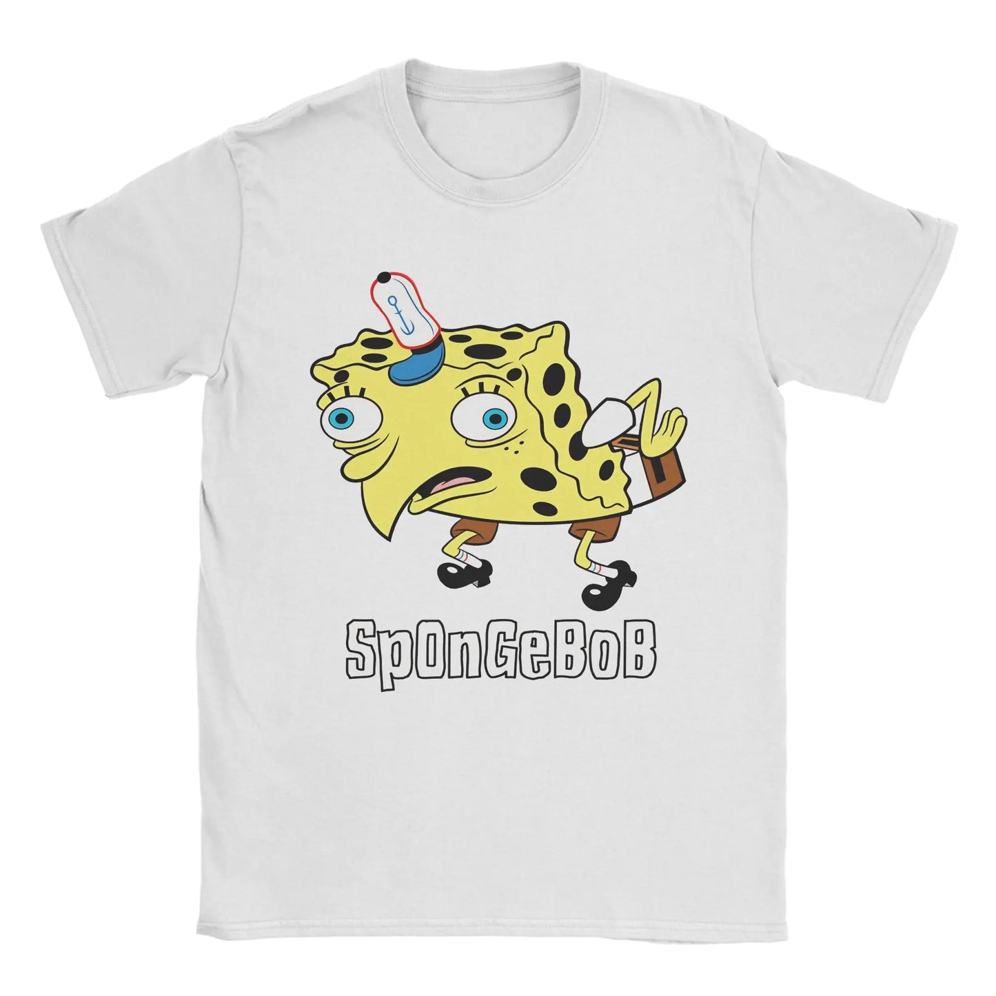 Men's T-Shirt S-Spongebobs Vintage 100% Cotton Tee Shirt Short Sleeve SpOnGeBoB Meme T Shirts Round Neck Clothes 6XL Peaceful Pleasures Health and Wellness