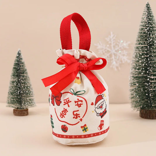 Velvet Christmas Eve Apple & Candy Gift Bag – Festive Tote Holiday Gift Bag Oasis Select Style3 Other
