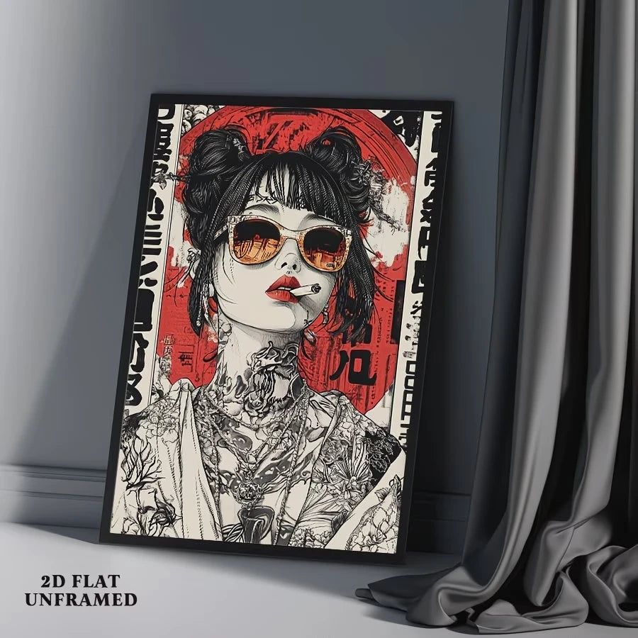 Modern Japanese Urban Chic Canvas Wall Art Print | Home Decor