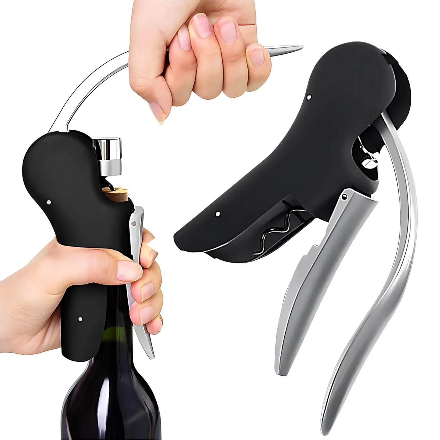 Professional Wine Opener Corkscrew Set – Lever Bottle Opener with Foil Cutter & Cork Drill