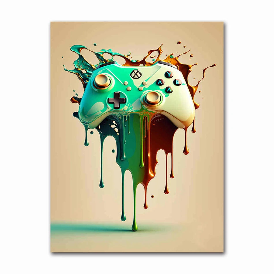 Colorful Game Controller Wall Art Poster Prints Nordic Aesthetic Picture Canvas Painting Gaming Boy Room Home Decoration Peaceful Pleasures Health and Wellness