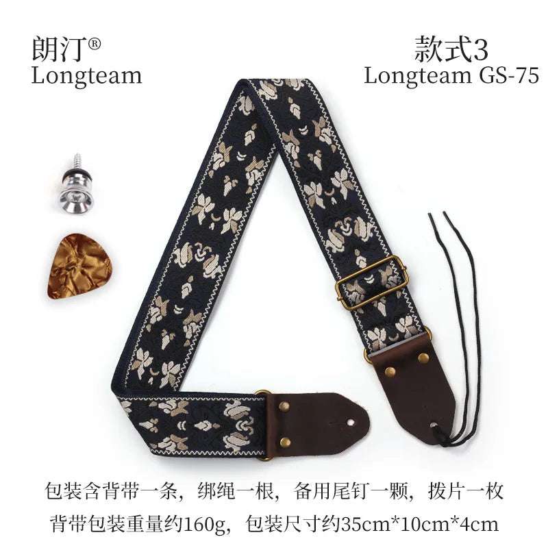 Embroidered Guitarstrap Jacquard Electric Guitar Bass Children's