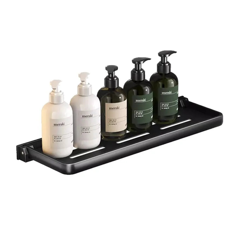 Foldable Aluminium Bathroom Shelf | No-Drill Wall Organiser