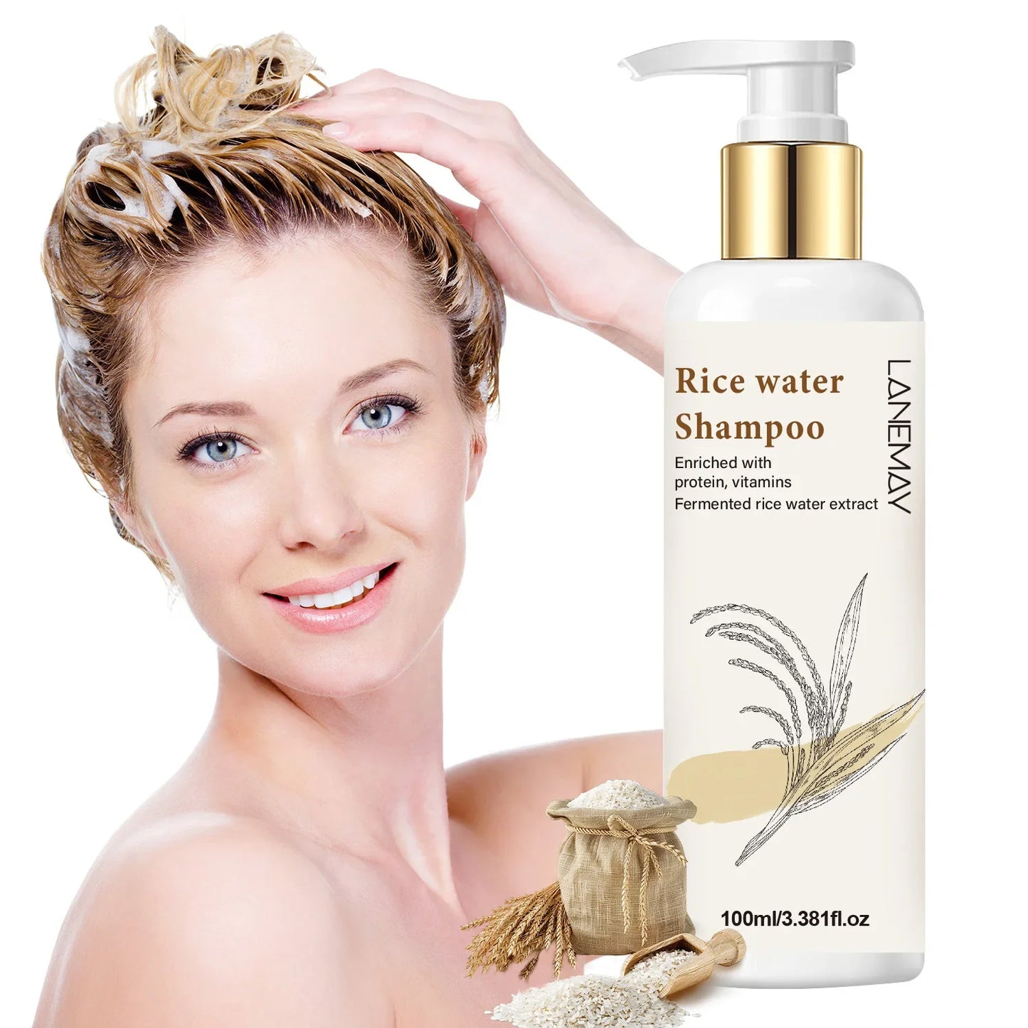 Lanemay Rice Water Shampoo – Hydrating & Softening 100ml