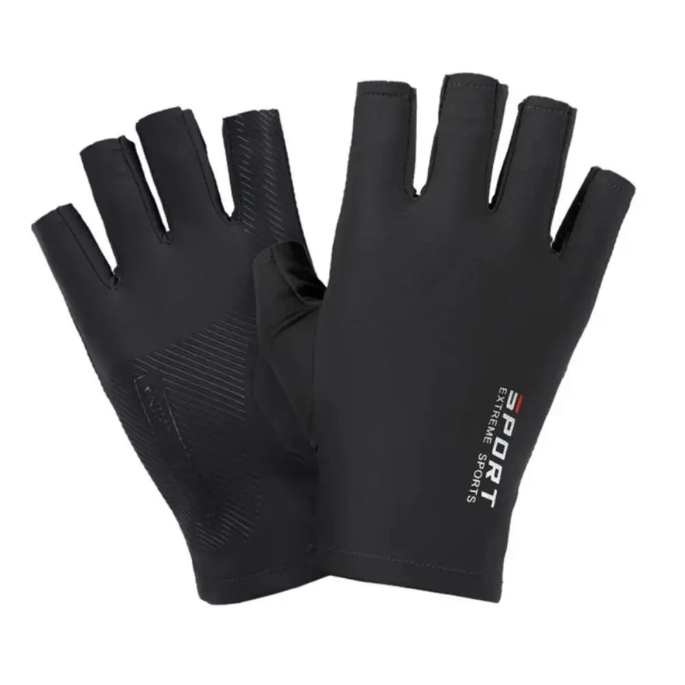 Ice Silk Halffinger Cycling Gloves for Men and Women Outdoor Sports Fitness Driving Fishing Highelastic Comfortable Peaceful Pleasures Health and Wellness