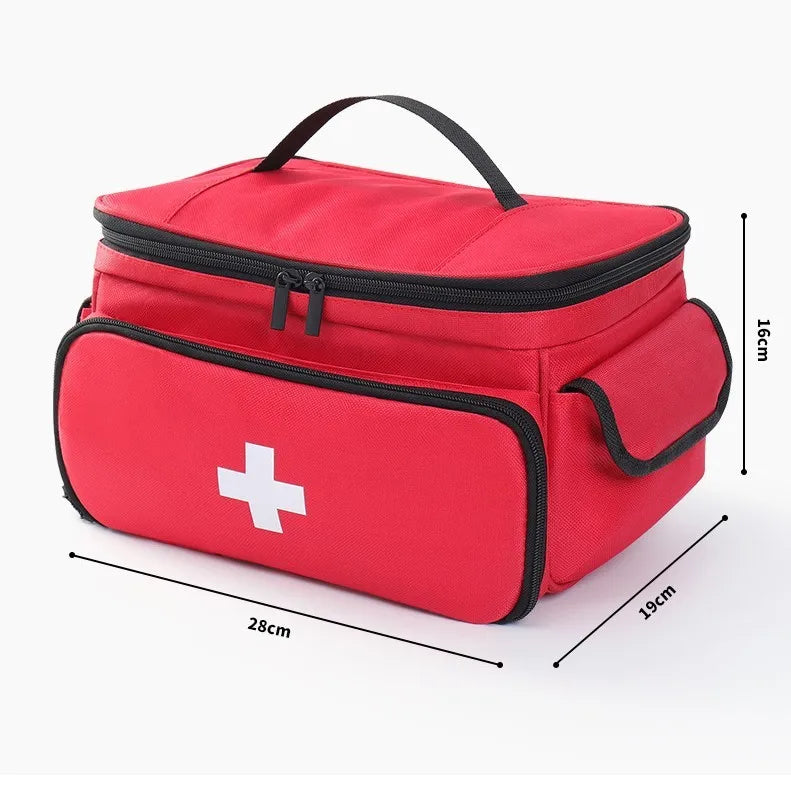 Mini Portable Medicine Bag Travel First Aid Kit Medicine Bag Storage Bag Survival Kit Medicine Box Outdoor Emergency Camping Peaceful Pleasures Health and Wellness Red L