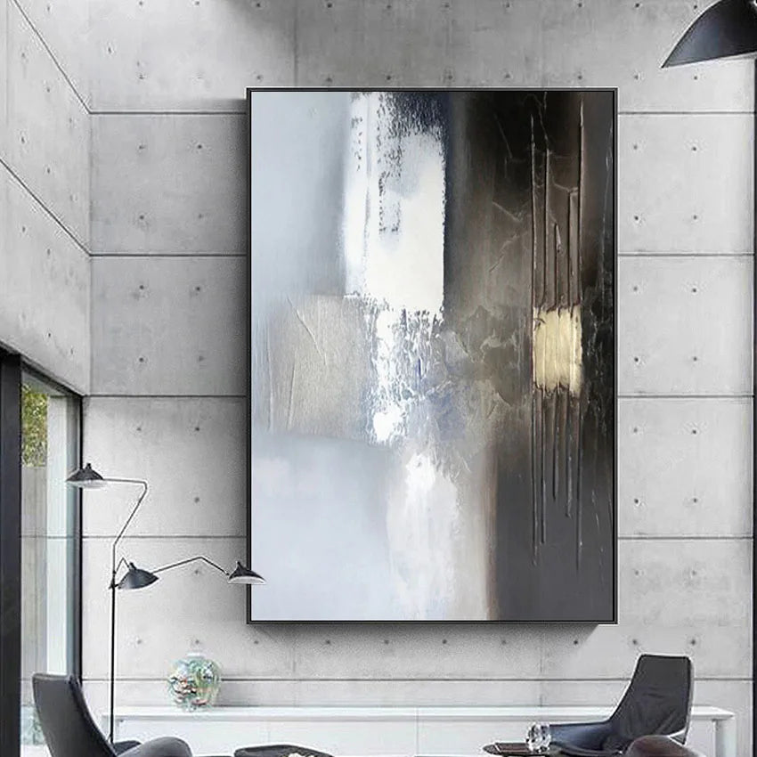 Nordic Abstract Hand-Painted Oil Painting | Canvas Wall Art Oil Painting Wall Art Peaceful Pleasures Health and Wellness