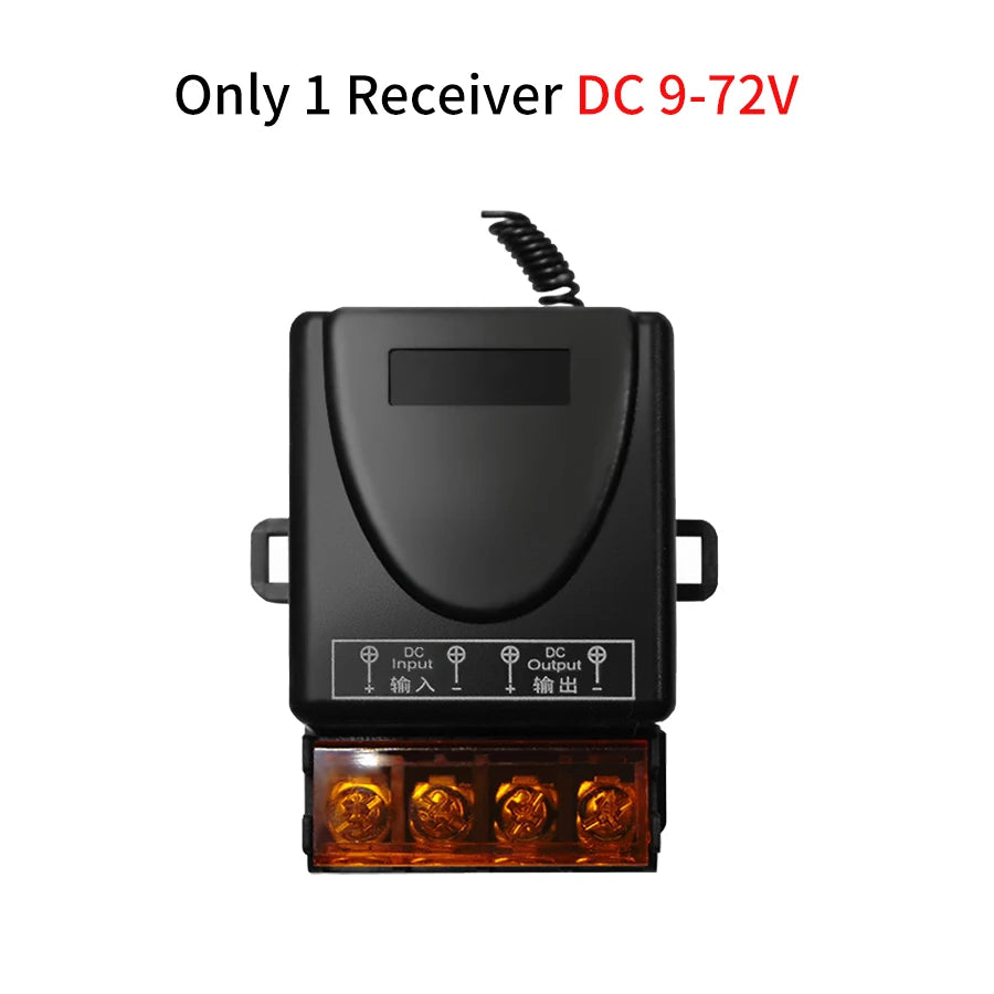 RF433Mhz Wireless Remote Control Smart Switch AC 75-220V/DC 9-72V 30A Relay On Off Receiver Transmitter For Water Pump Motor LED Peaceful Pleasures Health and Wellness 1 Receiver DC