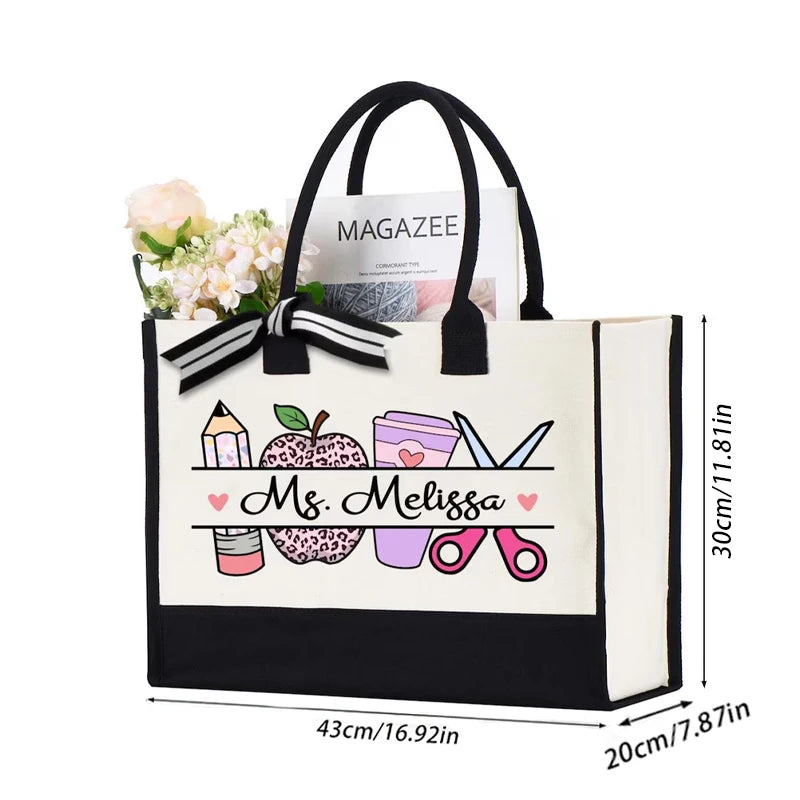 Personalized Teacher Tote Bag | Teacher Appreciation Gift Personalized Tote Bag Peaceful Pleasures Health and Wellness