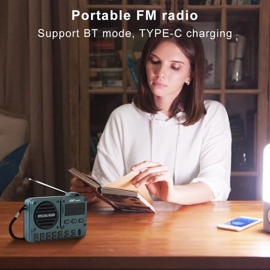 Portable FM Radio Bluetooth 5.4 Speaker LED Display | Senior Gift Portable FM Radio Peaceful Pleasures Health and Wellness