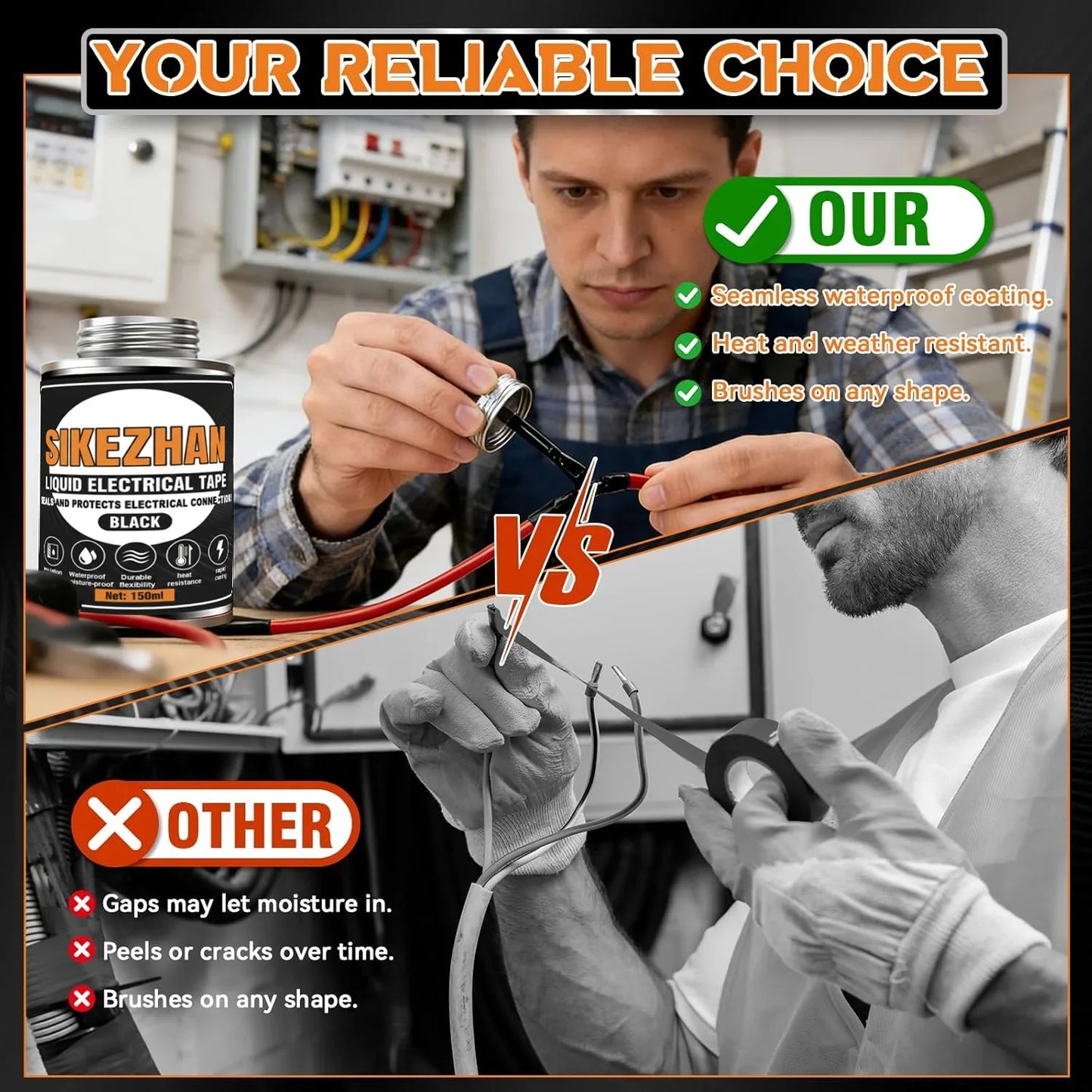 Liquid Electrical Tape – Waterproof UV-Resistant Rubberized Sealant