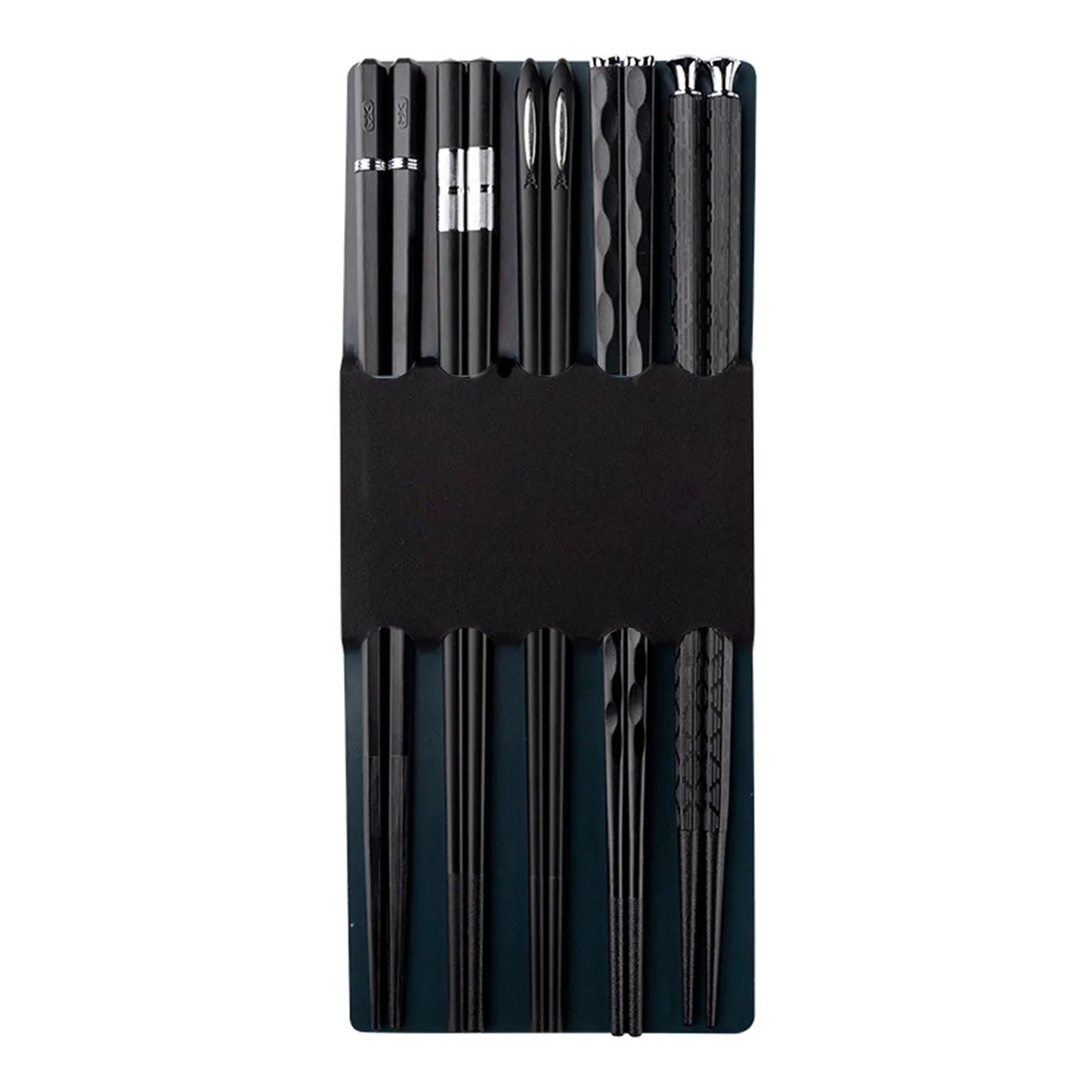 Premium Alloy Chopsticks Set – Non-Slip, Dishwasher Safe, 5 Pairs