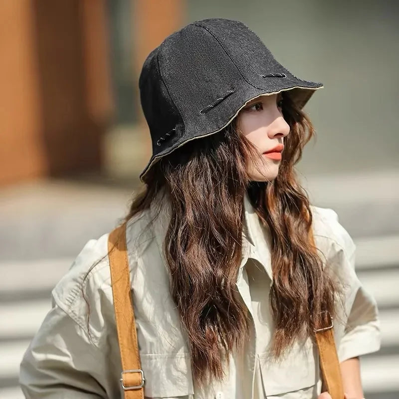 Women's Reversible Bucket Hat – Packable Wide Brim Sun Cap