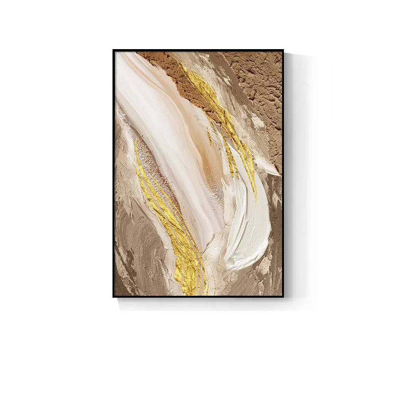 Abstract Canvas Acrylic Oil Painting Wall Art Mural Modern Creative Black White Gray Blue Brown Orange Green Golden Mountain Peaceful Pleasures Health and Wellness No Frame 3 150x220cm