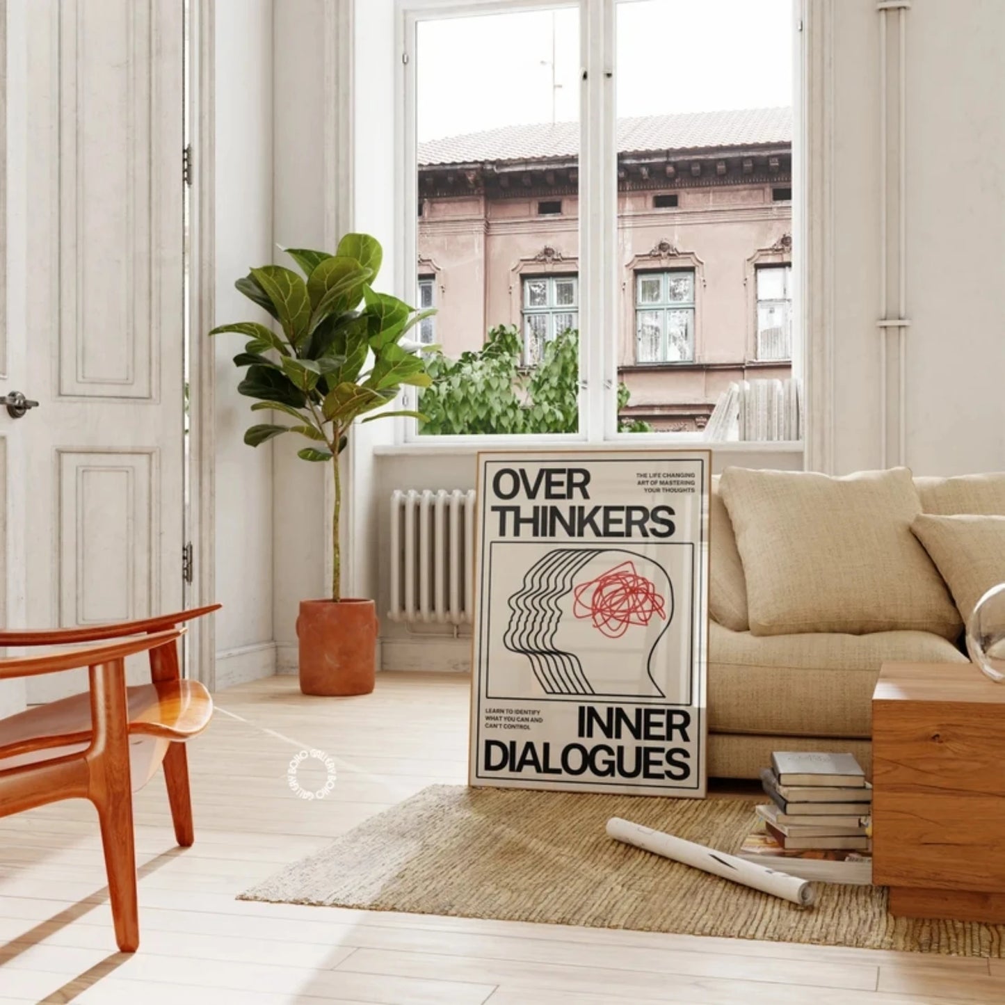 Retro Modern Overthinkers Print Set Creative Wall Art Print Canvas Painting Poster Picture For Living Room,Bedroom Home Decor Peaceful Pleasures Health and Wellness