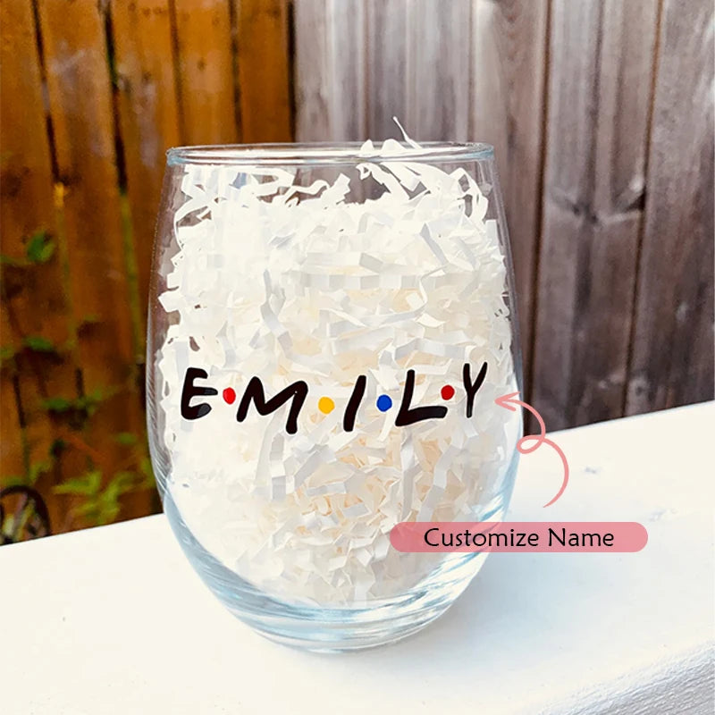 Personalized Name Clear Glass Cup | Friend & Birthday Gift