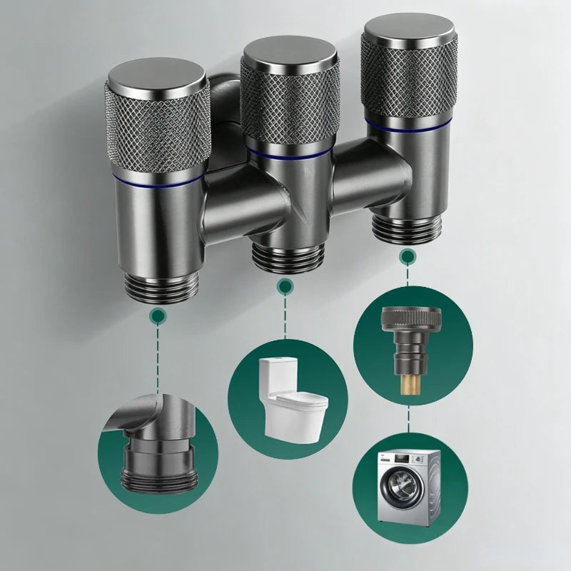 Bathroom Faucet Valve Fittings Valve One Into Three Out of The Balcony Kitchen All Copper Toilet Fittings Bathroom Fittings Peaceful Pleasures Health and Wellness