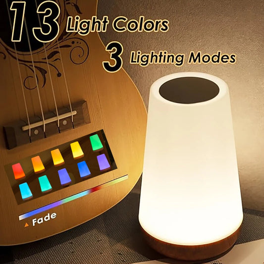 USB Touch Control LED Night Light 13 Colors Changing Dimmable Bedside Table Lamp with Remote for Bedroom Camping Reading Decor Peaceful Pleasures Health and Wellness