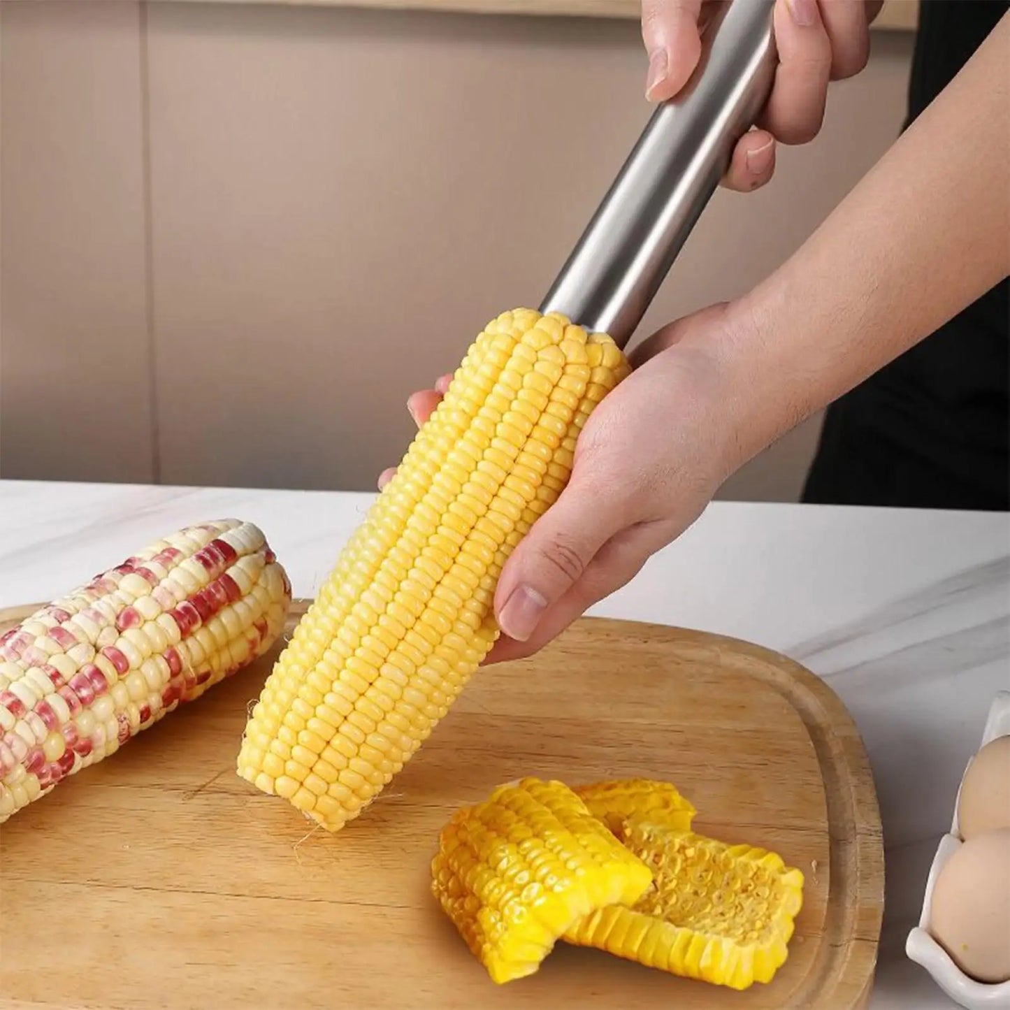 Corn Cob Peeler Stainless Steel Kitchen Gadget Thresher Peeler Corn Peeler Tool For Home Camping BBQ Backyard Professional Chefs Peaceful Pleasures Health and Wellness