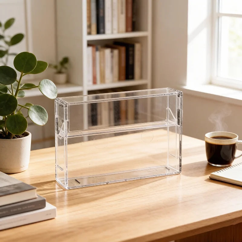 Transparent Cassette Tape Storage Box | Dustproof ABS Case