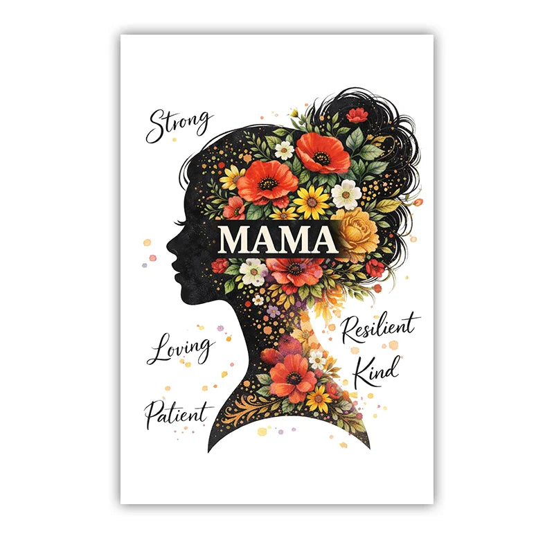 Nordic Woman Silhouette Floral Canvas Wall Art | Bedroom Poster Canvas Wall Art Peaceful Pleasures Health and Wellness 05 50x70cm NoFrame China Mainland