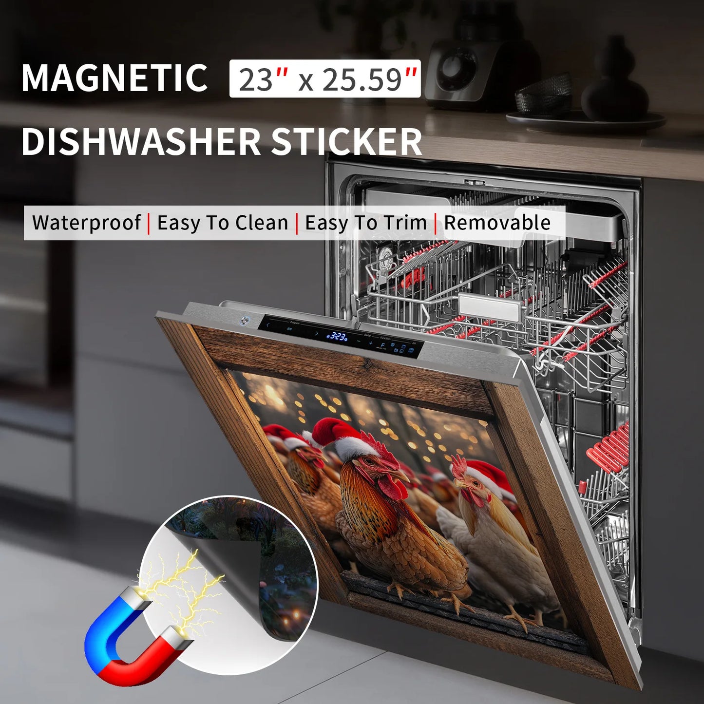 65x58.5CM household dishwasher magnetic sticker kitchen and refrigerator magnet board Peaceful Pleasures Health and Wellness