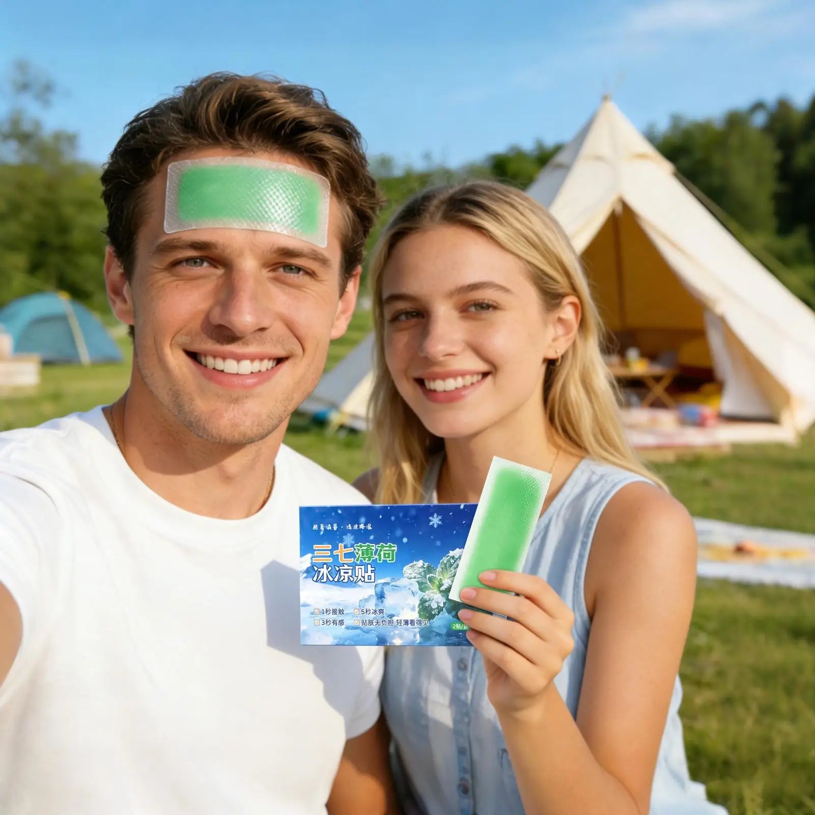 Cooling Forehead Patches Hot Weather Cooling Gel Strips Adhesive Fever Reducer Sheets For Travel Camping Outdoor Commute Peaceful Pleasures Health and Wellness