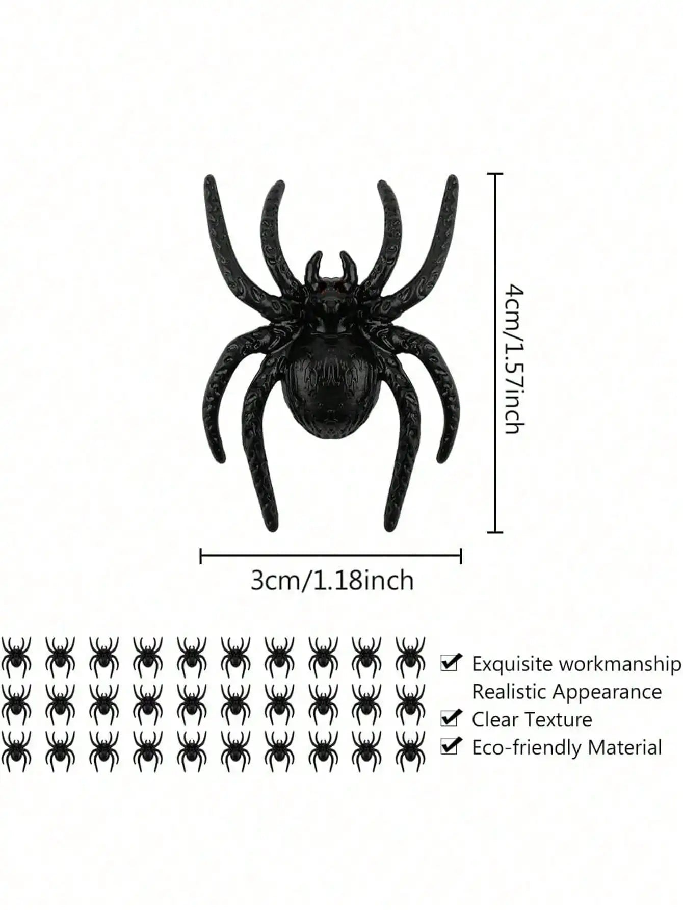 Realistic Plastic Spider Toys – Halloween Prank Props 20/50 PCS