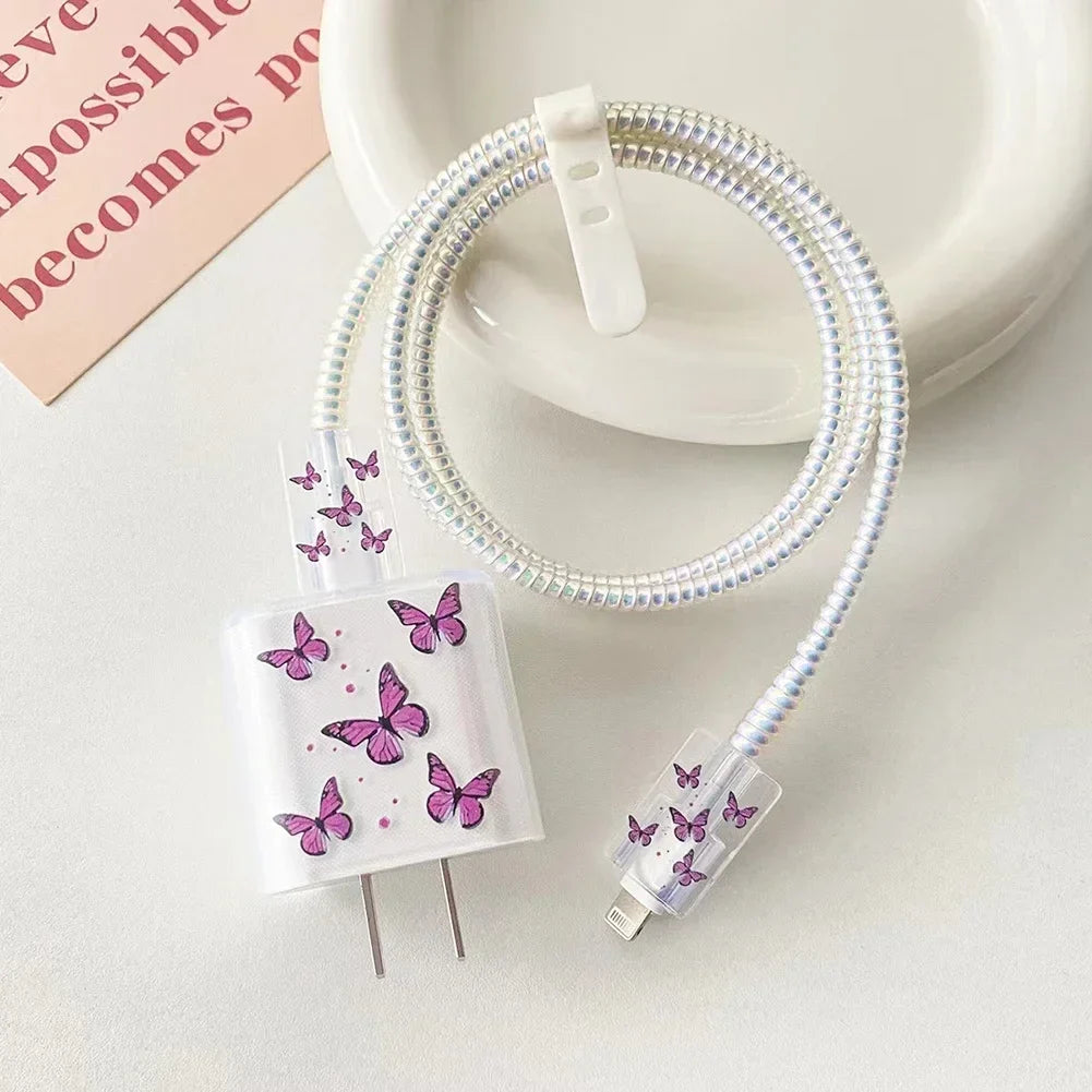 Cute iPhone 20W Charger Cover & USB Cable Winder Protector