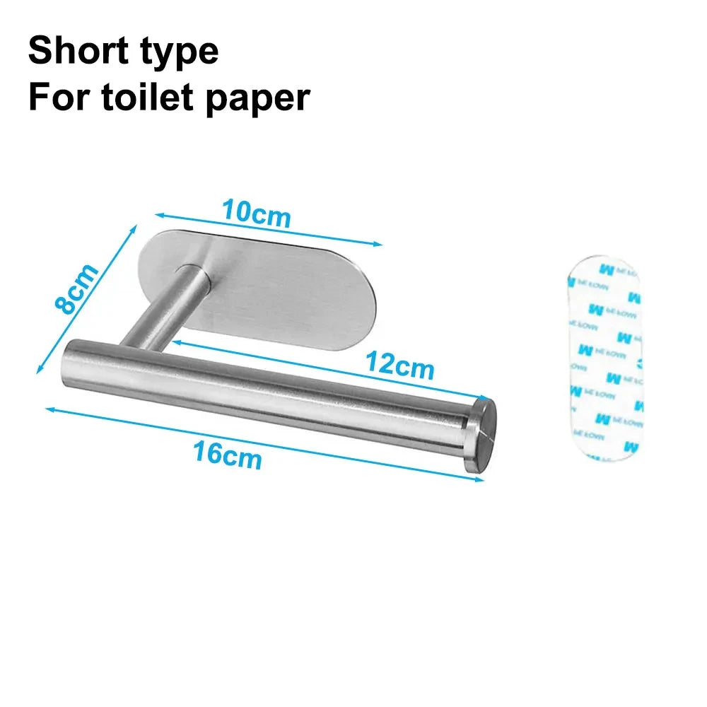 Stainless Steel Adhesive Paper Towel & Toilet Roll Holder
