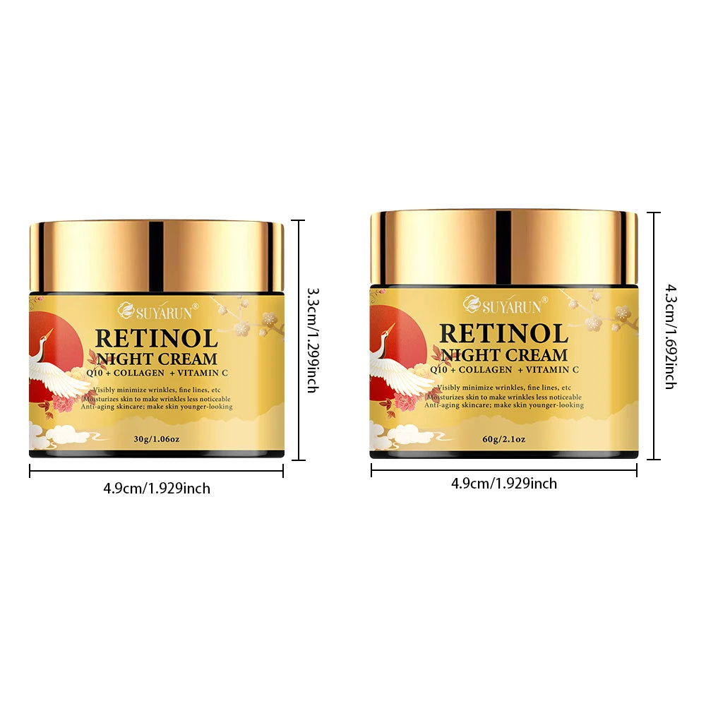 SUYARUN Retinol Night Cream with Niacinamide & Vitamin C - Anti-Aging, Brightening, Moisturizing Face Treatment. Peaceful Pleasures Health and Wellness