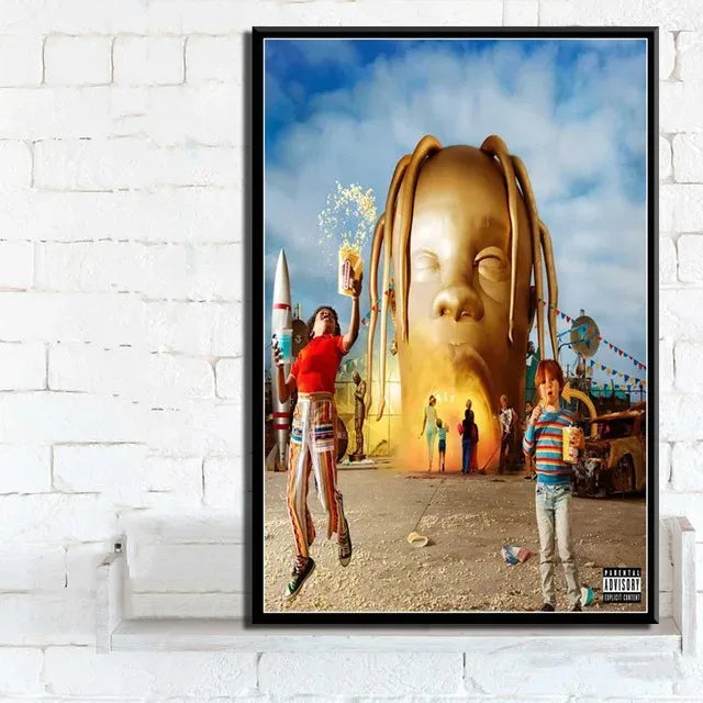 Travis Scott Astroworld Rodeo Canvas Poster | Rap Wall Art