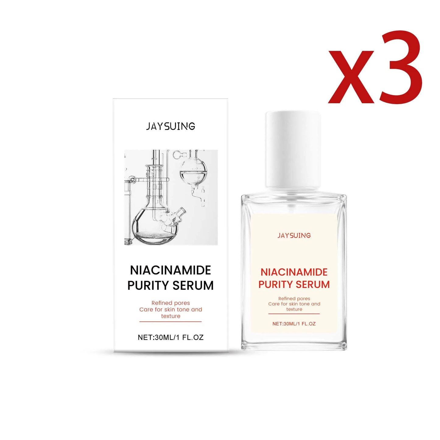 Nicotinamide Brightening Facial Essence for Skin Radiance Peaceful Pleasures Health and Wellness 3x30ml