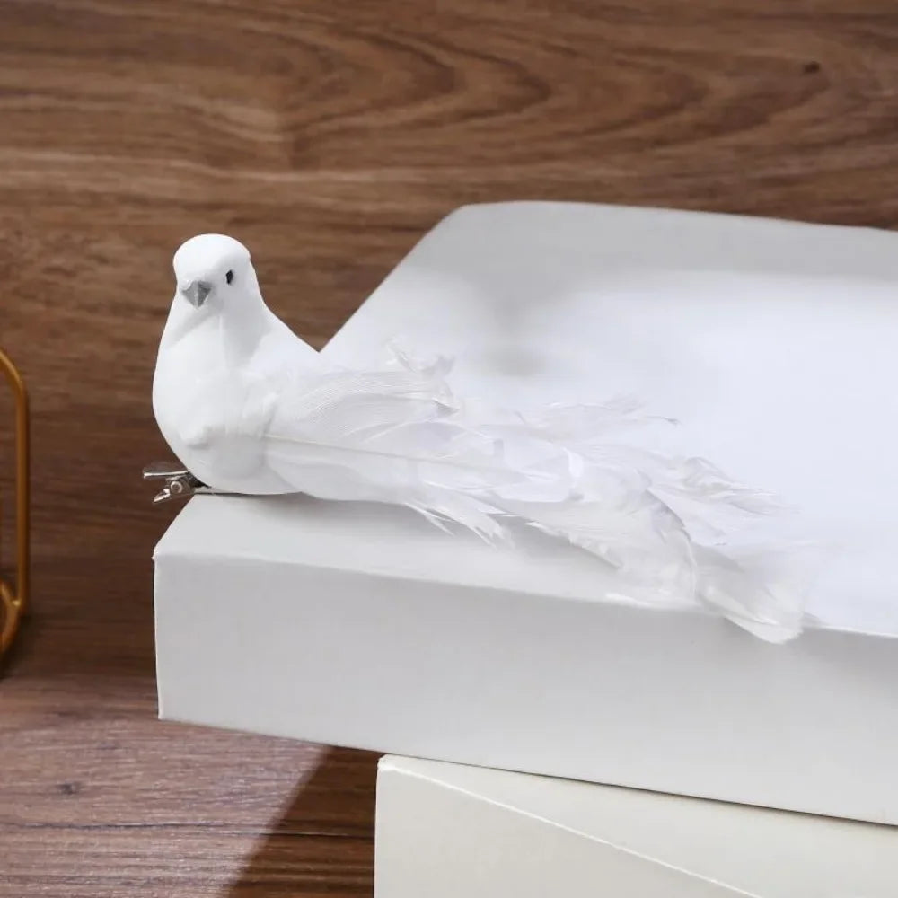 Artificial Pigeon Birds Fake Doves Simulation Feather Pigeon Christmas Tree Wedding Party Craft Ornaments Home Living Room Decor Peaceful Pleasures Health and Wellness