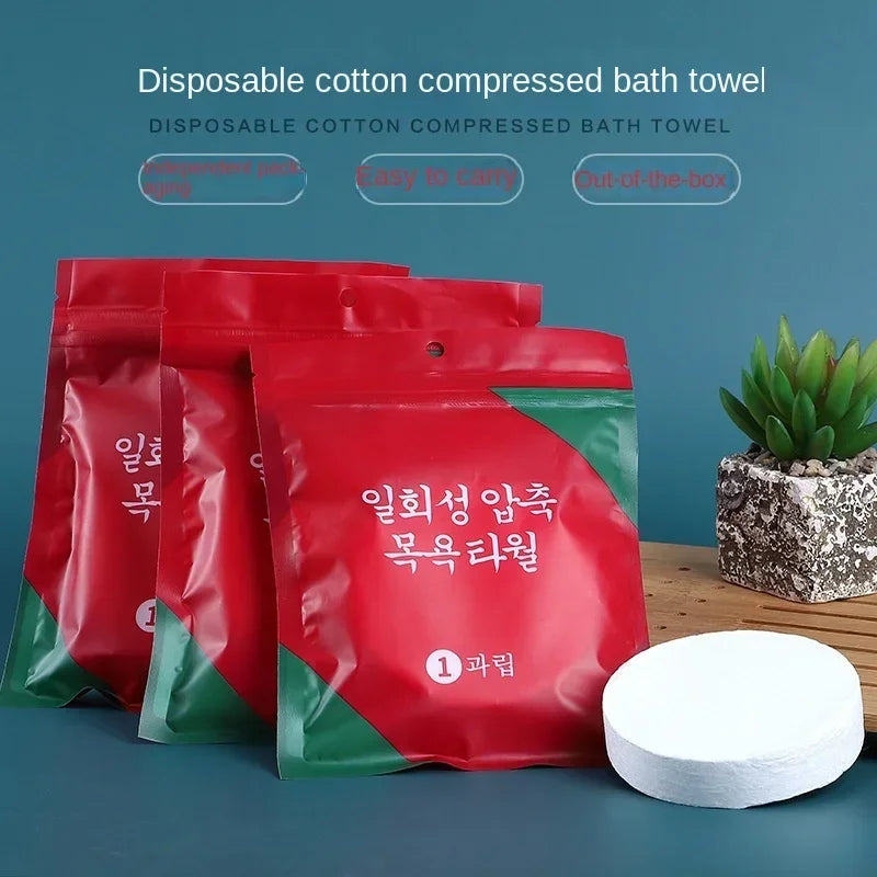 Disposable Compressed Travel Bath Towels – 100% Cotton Quick-Dry