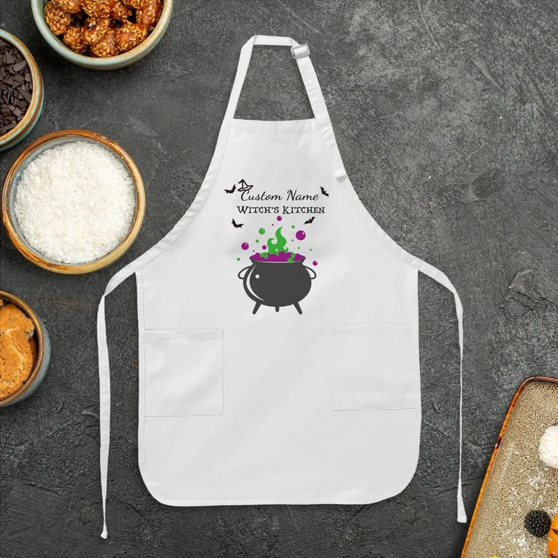 Personalized Witch's Kitchen Apron | Custom Halloween Gift Personalized Kitchen Apron Peaceful Pleasures Health and Wellness