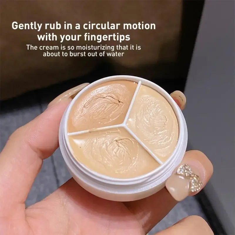 3-Color Concealer Palette Professionally Covers Eyes Dark Circles Spots Pimples Black Lacrimal Groove Repair Foundation Make Up Peaceful Pleasures Health and Wellness